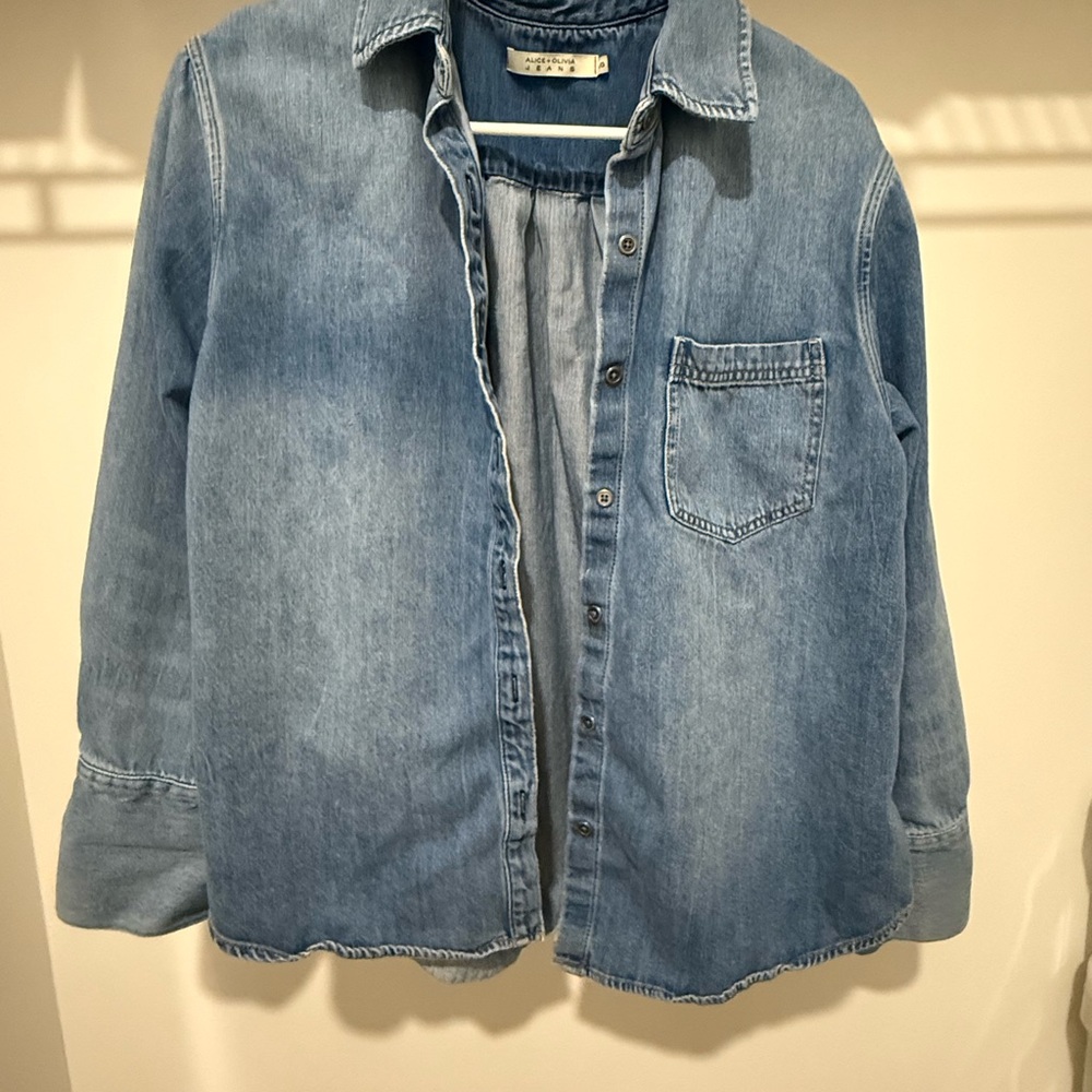 Alice + Olivia Blue Denim Shirt